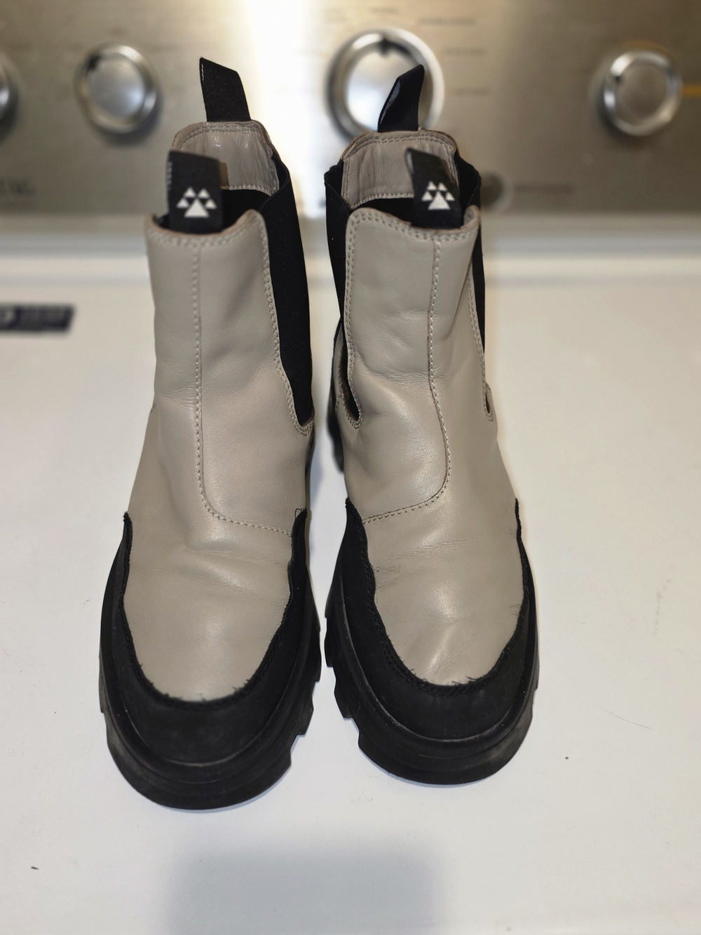 Cougar Shani Leather Waterproof Boots - Beige & Black